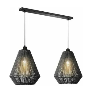 Hanglamp Ibiza Diamond – 2-Lichts – 80x33x150cm – Zwart Hanglamp Ibiza Diamond – 2-Lichts – 80x33x150cm – Zwart