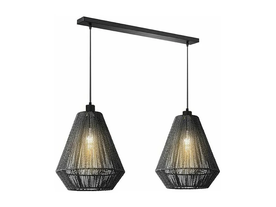 Hanglamp Ibiza Diamond - 2-Lichts - 80x33x150cm - Zwart