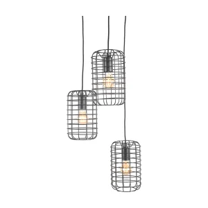Hanglamp Solido – Zwart – Metaal – 3-Lichts Hanglamp Solido – Zwart – Metaal – 3-Lichts
