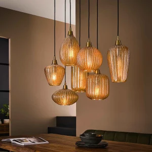 Hanglamp Pattern 4+3 Lampen – Glass Hanglamp Pattern 4+3 Lampen – Glass