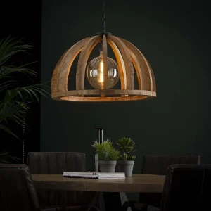 Hanglamp – Gebogen houten spijlen Ø60 – Mango naturel Hanglamp – Gebogen houten spijlen Ø60 – Mango naturel
