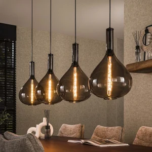 Hanglamp 4L Drop Smoke Glass – Artic Zwart