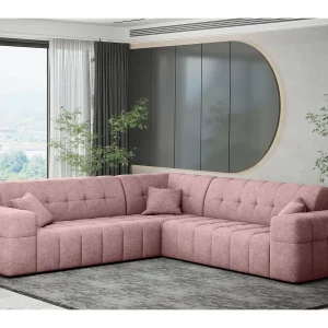Hoekbank Hoek Eckouch Woonkamer NIMES stijlvolle stof Perfect Harmony Pink