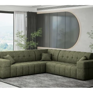 Hoekbank Hoek Eckouch Woonkamer NIMES stijlvolle stof Perfect Harmony Green