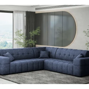 Hoekbank Hoekbank Eckouch Woonkamer NIMES stijlvolle stof Perfect Harmony Donkerblauw