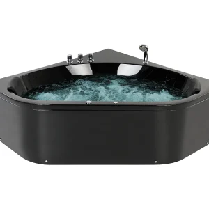 Hoekbad whirlpool LED zwart 200 x 140 cm MEVES Hoekbad whirlpool LED zwart 200 x 140 cm MEVES