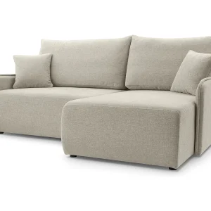 Hoekbank – in beige chenillestof – rechterkant – NETARRO Hoekbank – in beige chenillestof – rechterkant – NETARRO