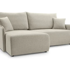 Hoekbank – in beige chenillestof – linkerzijde – NETARRO Hoekbank – in beige chenillestof – linkerzijde – NETARRO