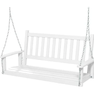 Hangbank van massief hout,2-zits tuinschommel om op te hangen,schommelbank,belastbaar tot 230 kg, outdoor schommelbank voor terras, tuin, binnenplaats, wit ZB33667 Hangbank van massief hout,2-zits tuinschommel om op te hangen,schommelbank,belastbaar tot 230 kg, outdoor schommelbank voor terras, tuin, binnenplaats, wit ZB33667