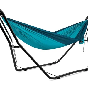 Hangmatstandaard, metaal, hangmatstandaard voor hangmatten van 2,75 m tot 3,6 m, hangmathouder 150 kg draagkracht (alleen frame)