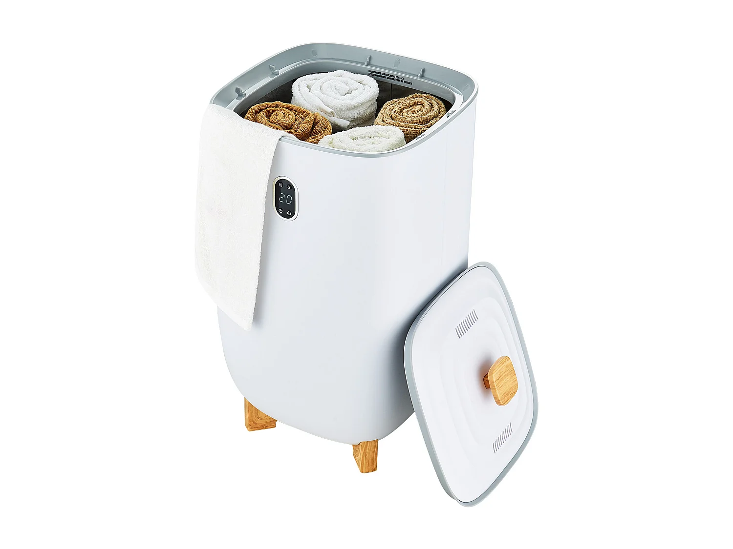 Handdoekdroger SucceBuy, Handdoekverwarmende Bak 35L, LED-scherm, Droogfunctie, Timer, Wit