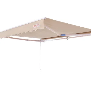 Handmatig Uitschuifbaar Terrasscherm SucceBuy 243,84 x 213,36 cm Zonnescherm Met Slenger