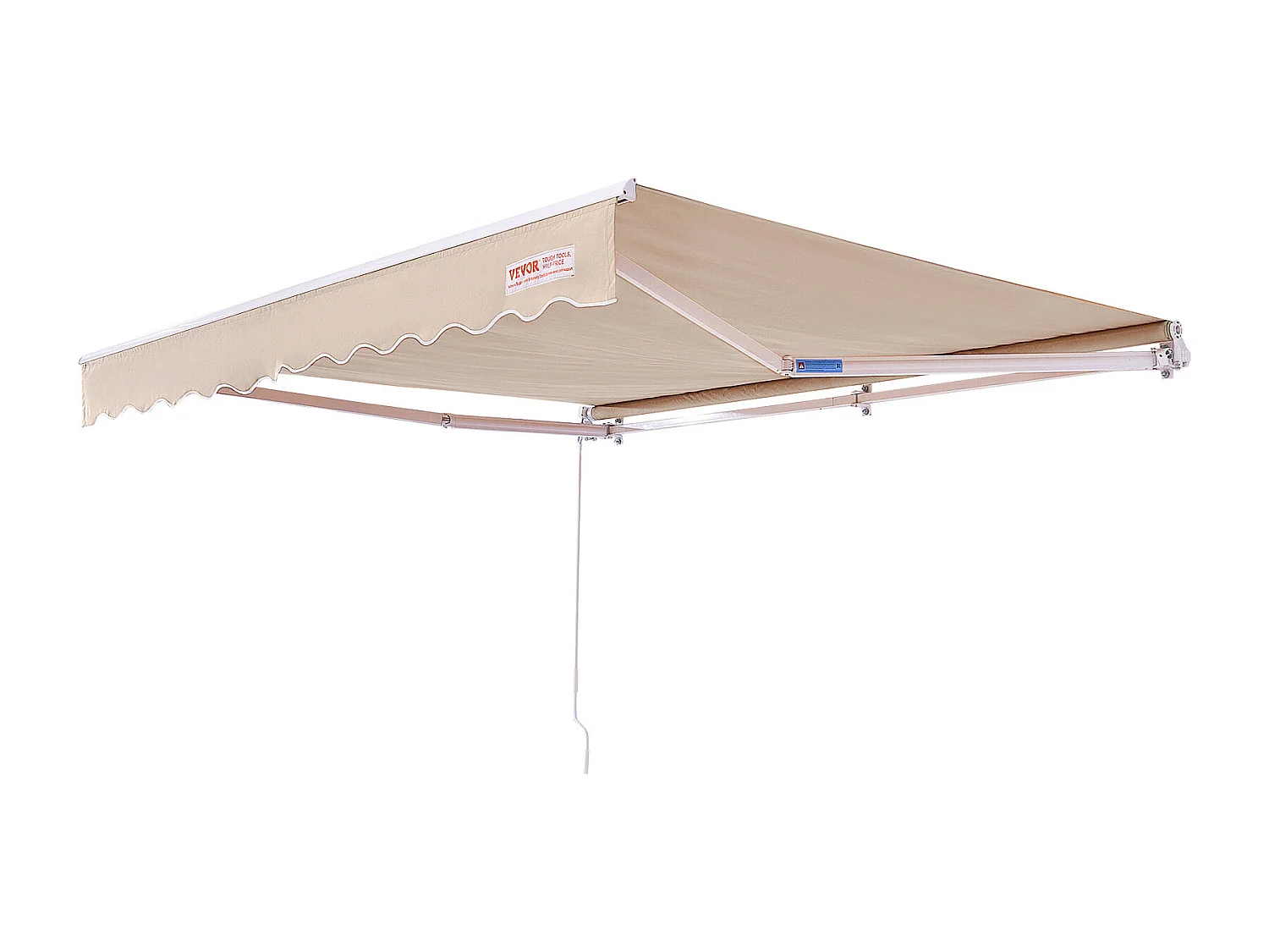 Handmatig Uitschuifbaar Terrasscherm SucceBuy 243,84 x 213,36 cm Zonnescherm Met Slenger