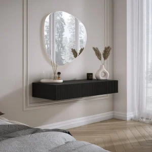 Hangende kaptafel met twee lades, gecanneleerde voorkant – Kleur: Kasjmier, 100 x 40 x 16 cm Hangende kaptafel met twee lades, gecanneleerde voorkant – Kleur: Kasjmier, 100 x 40 x 16 cm