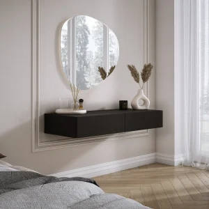 Hangende kaptafel met twee lades, gladde voorkant – kleur: kasjmier, 100 x 40 x 16 cm Hangende kaptafel met twee lades, gladde voorkant – kleur: kasjmier, 100 x 40 x 16 cm