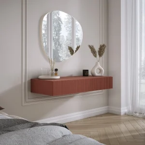 Hangende kaptafel met twee lades, gecanneleerde voorkant – Kleur: Zwart, 100 x 40 x 16 cm Hangende kaptafel met twee lades, gecanneleerde voorkant – Kleur: Zwart, 100 x 40 x 16 cm