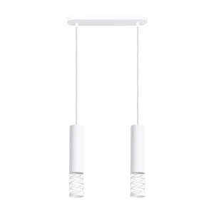 Hanglamp LAMI modern van  – 2 lichtbronnen – L.33 x H.125 cm – wit
