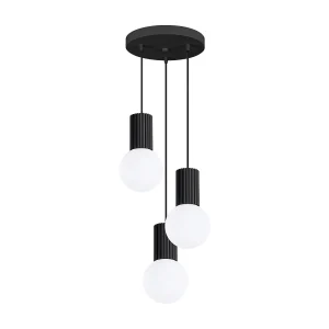 Hanglamp HALO modern van – 3 lichtbronnen – L.25 x H.125 cm – zwart Hanglamp HALO modern van – 3 lichtbronnen – L.25 x H.125 cm – zwart