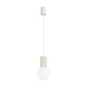 Hanglamp HALO modern van – 1 lichtbronnen – L.12 x H.120 cm – beige Hanglamp HALO modern van – 1 lichtbronnen – L.12 x H.120 cm – beige