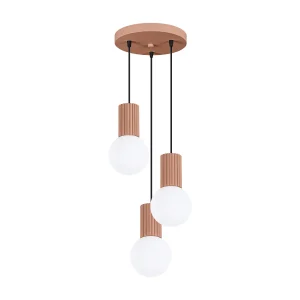 Hanglamp HALO modern van – 3 lichtbronnen – L.25 x H.125 cm – mokka Hanglamp HALO modern van – 3 lichtbronnen – L.25 x H.125 cm – mokka