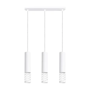 Hanglamp LAMI modern van  – 3 lichtbronnen – L.40 x H.125 cm – wit