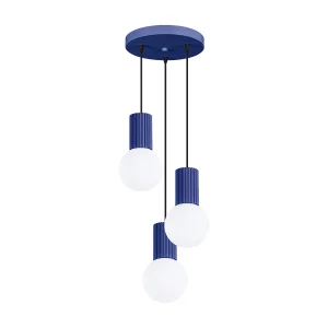 Hanglamp HALO modern van – 3 lichtbronnen – L.25 x H.125 cm – ultramarijn Hanglamp HALO modern van – 3 lichtbronnen – L.25 x H.125 cm – ultramarijn