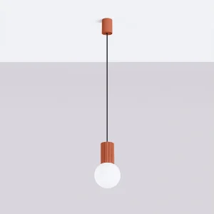 Hanglamp HALO modern van – 1 lichtbronnen – L.12 x H.120 cm – rode oker Hanglamp HALO modern van – 1 lichtbronnen – L.12 x H.120 cm – rode oker