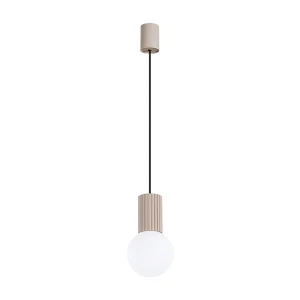 Hanglamp HALO modern van – 1 lichtbronnen – L.12 x H.120 cm – taupe Hanglamp HALO modern van – 1 lichtbronnen – L.12 x H.120 cm – taupe