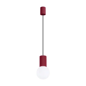 Hanglamp HALO modern van – 1 lichtbronnen – L.12 x H.120 cm – Bourgondië Hanglamp HALO modern van – 1 lichtbronnen – L.12 x H.120 cm – Bourgondië