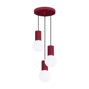 Hanglamp HALO modern van – 3 lichtbronnen – L.25 x H.125 cm – Bourgondië Hanglamp HALO modern van – 3 lichtbronnen – L.25 x H.125 cm – Bourgondië
