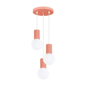 Hanglamp HALO modern van – 3 lichtbronnen – L.25 x H.125 cm – perzik Hanglamp HALO modern van – 3 lichtbronnen – L.25 x H.125 cm – perzik