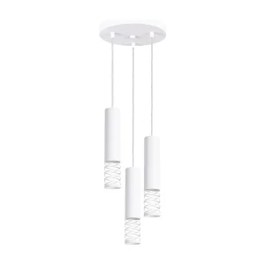 Hanglamp LAMI modern van  – 3 lichtbronnen – L.25 x H.125 cm – wit