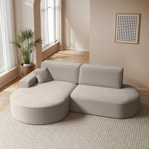 Hoekbank Modena Pro – comfort en stijl in een moderne designstof Salvador lichtbeige Links