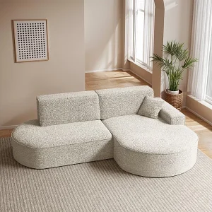 Hoekbank Modena Pro – comfort en stijl in een moderne designstof Arena Ecru Rechts Hoekbank Modena Pro – comfort en stijl in een moderne designstof Arena Ecru Rechts