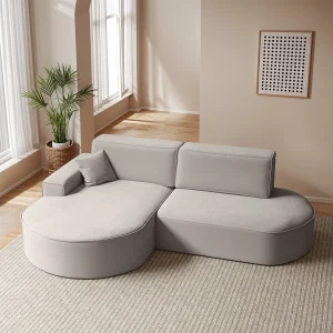 Hoekbank Modena Pro – comfort en stijl in een moderne designstof Salvador Lichtgrijs Links