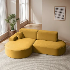 Hoekbank Modena Pro – comfort en stijl in een moderne designstof Salvador Geel Links