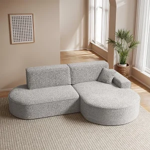Hoekbank Modena Pro – comfort en stijl in een moderne designstof Arena Light Grey Right Hoekbank Modena Pro – comfort en stijl in een moderne designstof Arena Light Grey Right