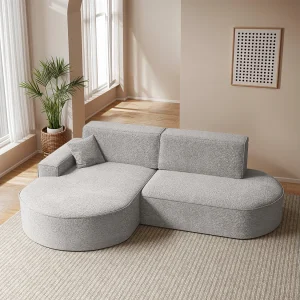 Hoekbank Modena Pro – comfort en stijl in een moderne designstof Arena Lichtgrijs Links Hoekbank Modena Pro – comfort en stijl in een moderne designstof Arena Lichtgrijs Links