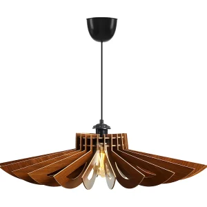 Hanglamp van MDF – D. 68 cm x H. 50 cm – Walnootkleur – FARITA – Koop nu eenvoudig online Hanglamp van MDF – D. 68 cm x H. 50 cm – Walnootkleur – FARITA – Koop nu eenvoudig online