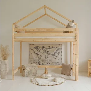 Halfhoog kajuitbed 90×200 inclusief lattenbodem Candice Bois Halfhoog kajuitbed 90×200 inclusief lattenbodem Candice Bois