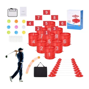 Golfspel SucceBuy Backyard Set van Draagbare 9-Gaten Emmers voor Kinderen en Volwassenen Golfspel SucceBuy Backyard Set van Draagbare 9-Gaten Emmers voor Kinderen en Volwassenen