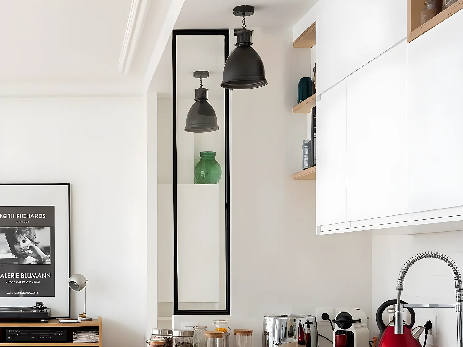 Glazen binnenraam in aluminium met poedercoating - 30 x 130 cm (B x H) -Koop nu goedkoop online