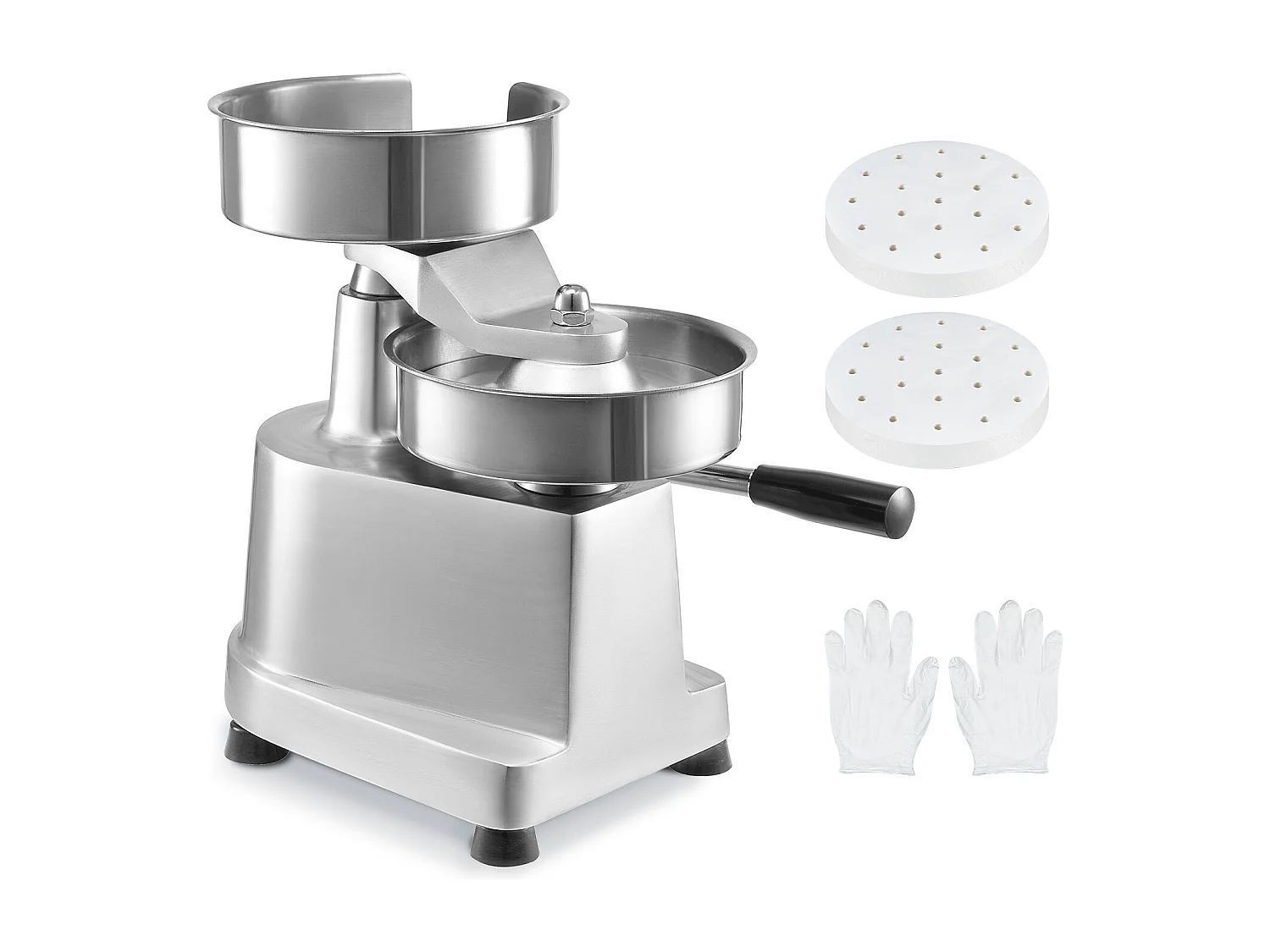 Hamburgerpers SucceBuy Hamburgerpatty Machine 15 cm Commerciële Pers Vleesvormer Keuken 110 V Roestvrij Staal/Zilver