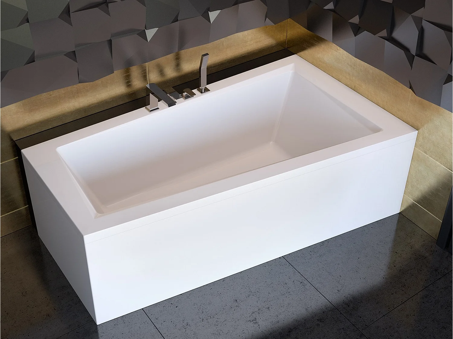 Hoekbad INTIMA 160x90 rechts met acrylschort | Afvoer & poten GRATIS!