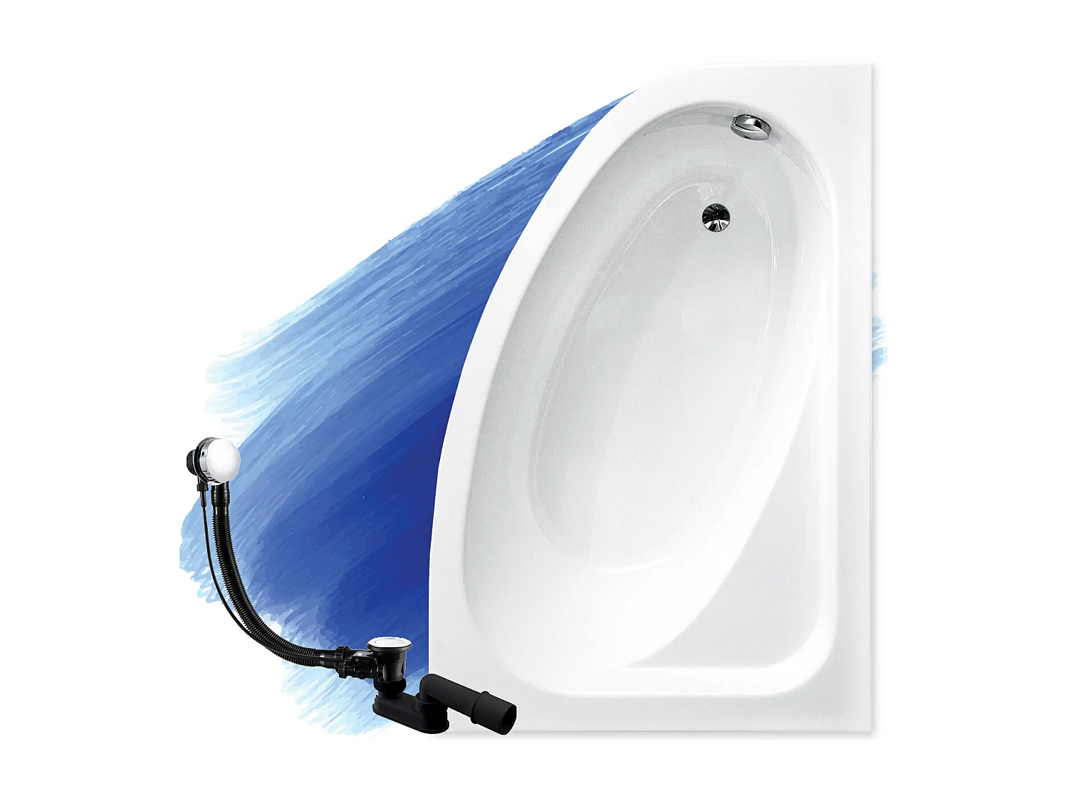 Hoekbad CORNEA 150x100 rechts | Afvoer & poten GRATIS!