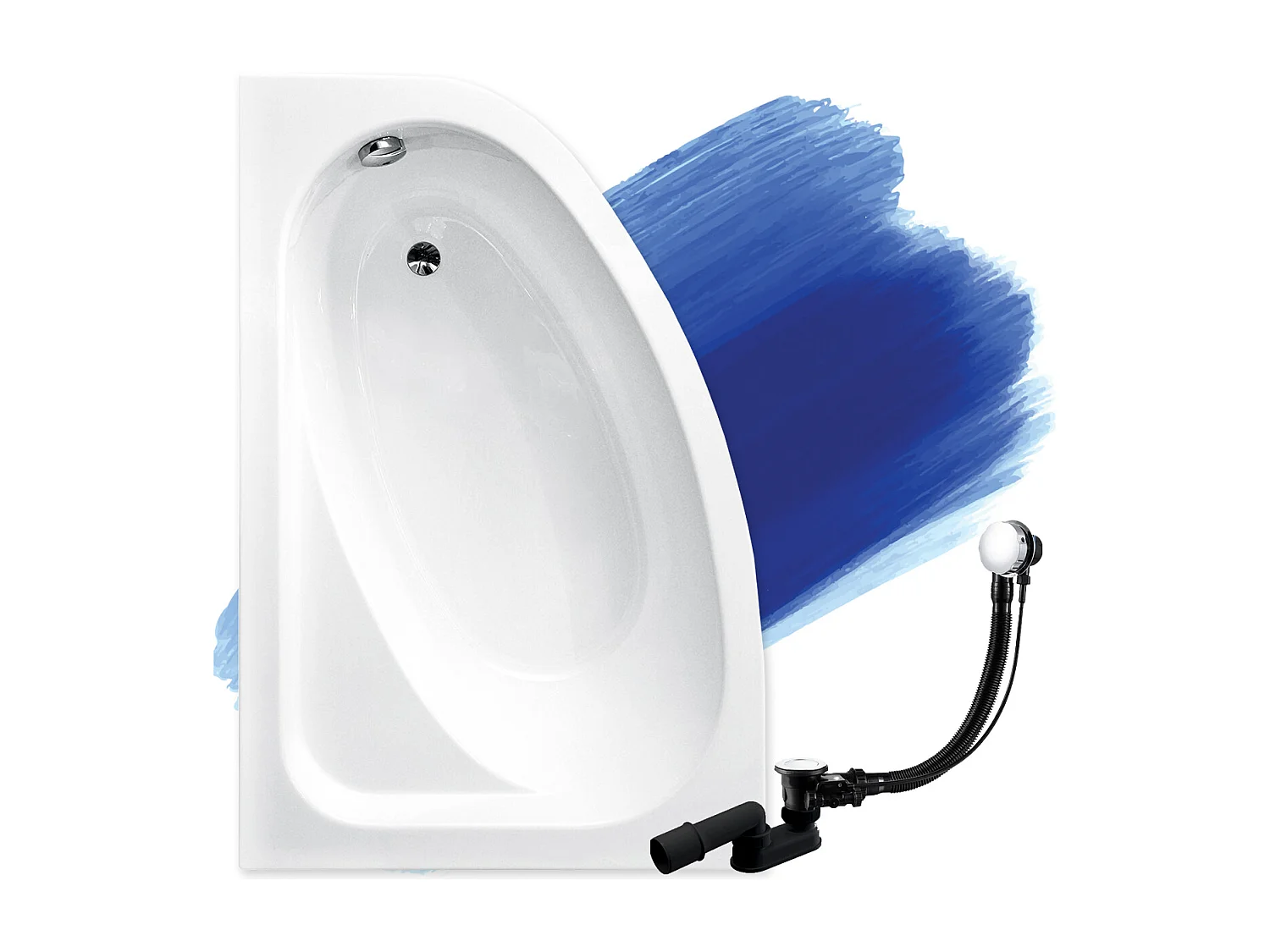 Hoekbad CORNEA 150x100 links | Afvoer & voeten GRATIS!