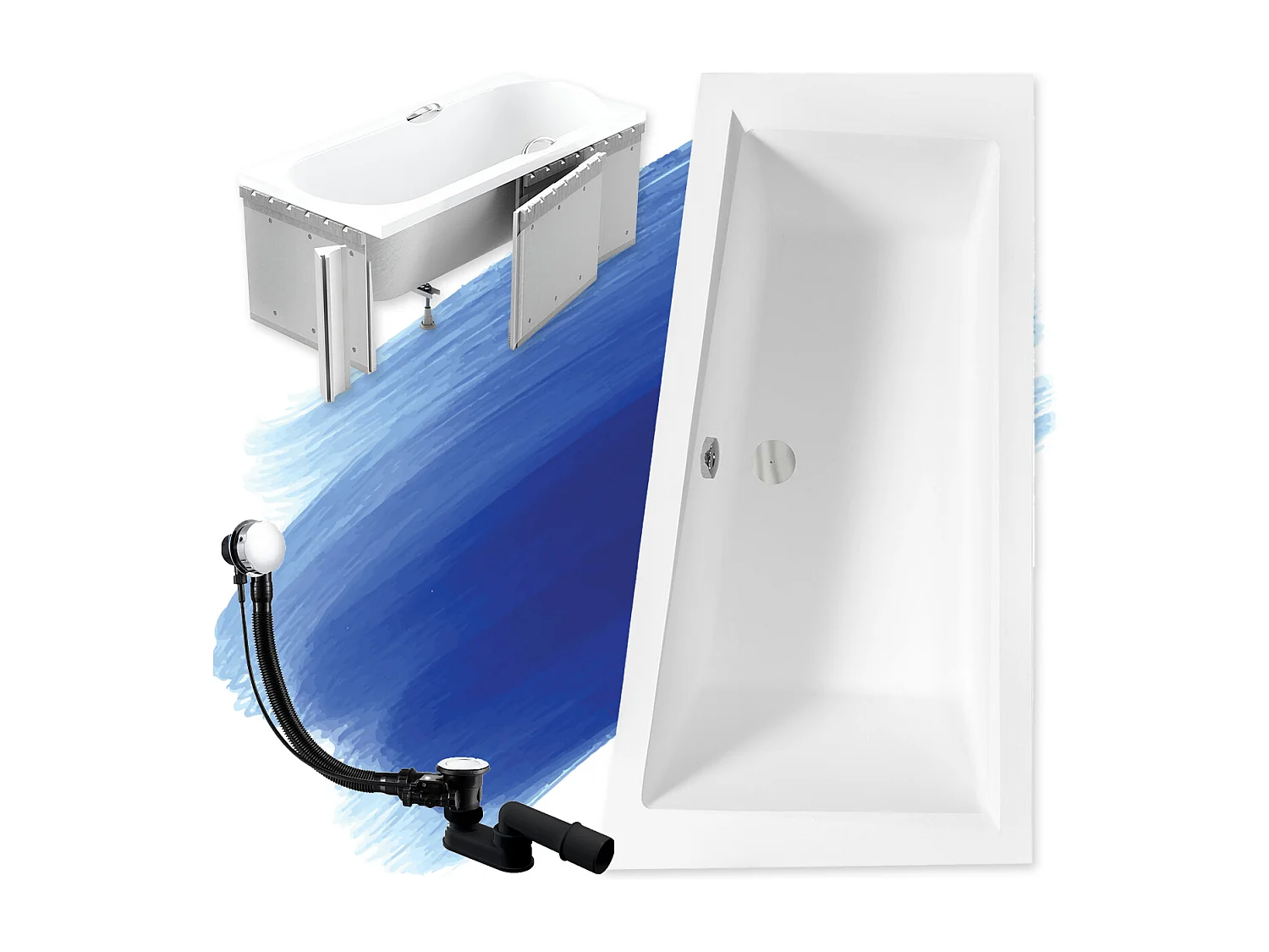 Hoekbad INTIMA 160x90 rechts met piepschuim bekleding | Afvoer & poten GRATIS!