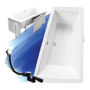 Hoekbad INTIMA 170×125 rechts met piepschuim bekleding | Afvoer &amp; voeten GRATIS!
