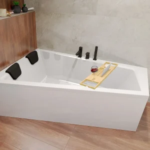 Hoekbad INTIMA 150×85 links + bamboe badrek | Afvoer & poten GRATIS! Hoekbad INTIMA 150×85 links + bamboe badrek | Afvoer & poten GRATIS!