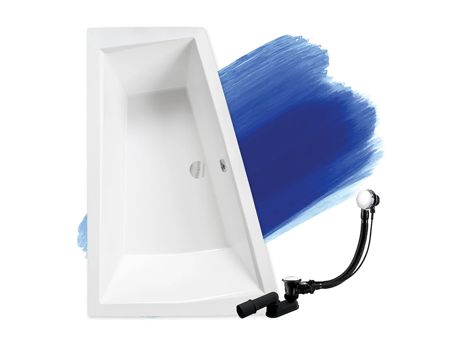 Hoekbad INTIMA 170x125 links | Afvoer & voeten GRATIS!